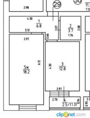 Продажа 1-комнатной квартиры 44 м², 5/5 этаж