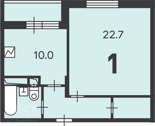 Продажа 1-комнатной квартиры 43,9 м², 9/16 этаж