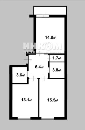 Продажа 2-комнатной квартиры 59 м², 3/17 этаж