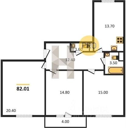 Продажа 3-комнатной квартиры 80,5 м², 18/21 этаж