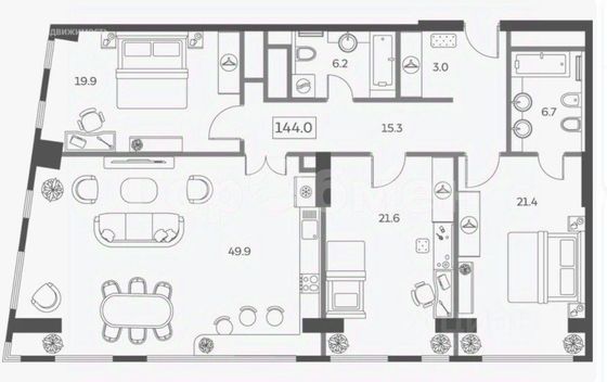 Продажа 3-комнатной квартиры 145 м², 11/23 этаж