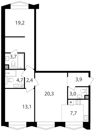 Продажа 2-комнатной квартиры 78 м², 16/17 этаж