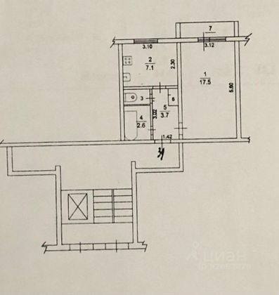 Продажа 1-комнатной квартиры 32,8 м², 1/9 этаж