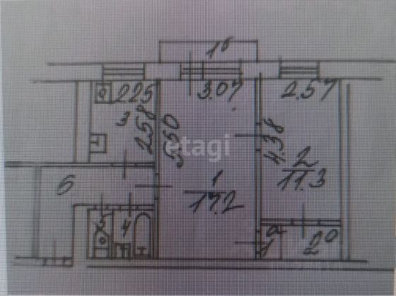 Продажа 2-комнатной квартиры 46,2 м², 3/5 этаж