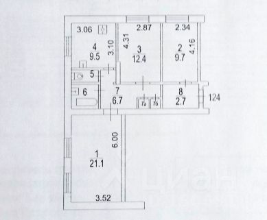Продажа 3-комнатной квартиры 68 м², 1/5 этаж