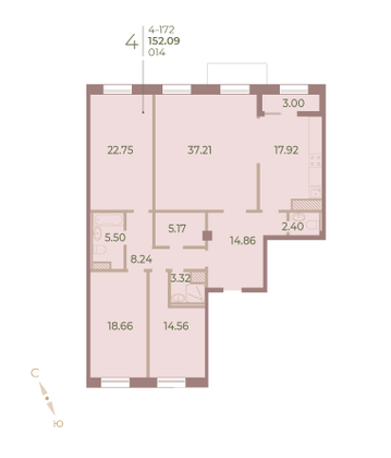 Продажа 4-комнатной квартиры 152,2 м², 7/7 этаж