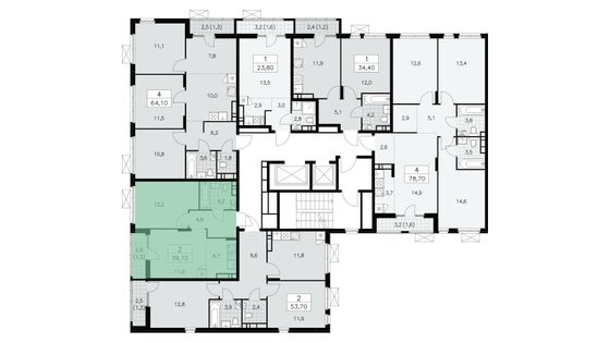 Продажа 2-комнатной квартиры 39,1 м², 9/16 этаж