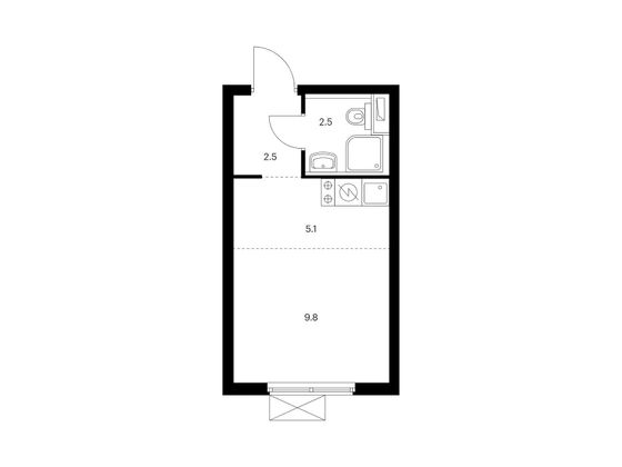 Продажа квартиры-студии 19,9 м², 32/33 этаж