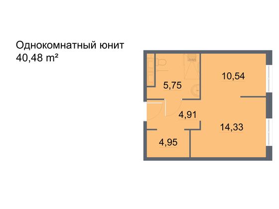 Продажа 1-комнатной квартиры 40,5 м², 19/24 этаж