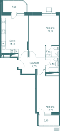 Продажа 2-комнатной квартиры 81,5 м², 16/20 этаж