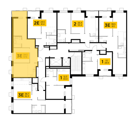 Продажа 3-комнатной квартиры 57,6 м², 7/14 этаж