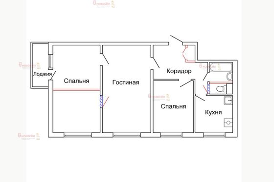 Продажа 3-комнатной квартиры 61,8 м², 4/5 этаж