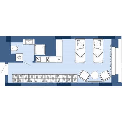 28,1 м², 1-комн. квартира, 25/30 этаж