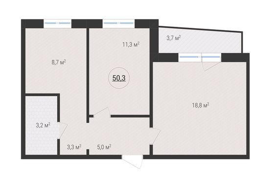 Продажа 1-комнатной квартиры 49,6 м², 10 этаж