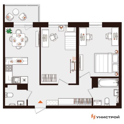 59,9 м², 2-комн. квартира, 4/5 этаж