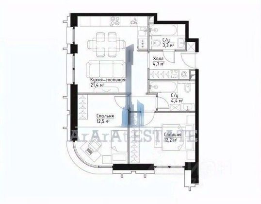 Продажа 2-комнатной квартиры 60 м², 15/28 этаж