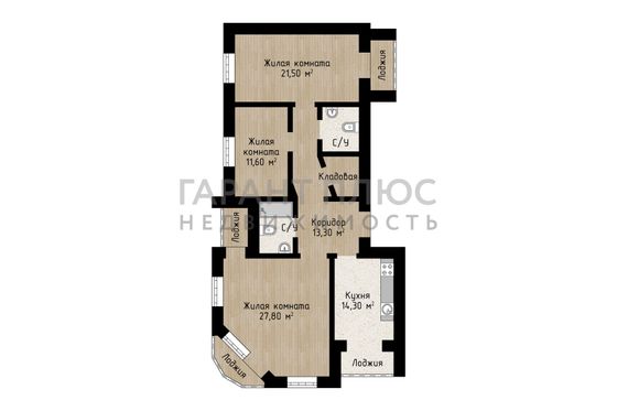 Продажа 3-комнатной квартиры 105,7 м², 6/8 этаж