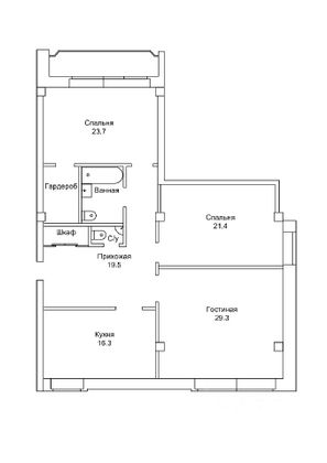 Продажа 3-комнатной квартиры 124 м², 2/4 этаж