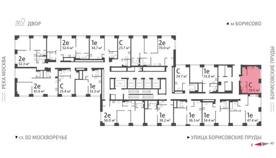 Продажа квартиры-студии 28,6 м², 3/52 этаж