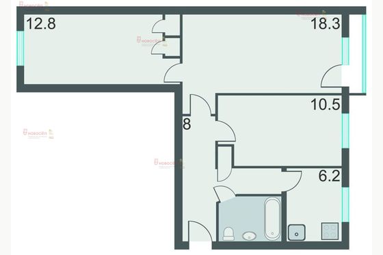 Продажа 3-комнатной квартиры 58,8 м², 2/5 этаж