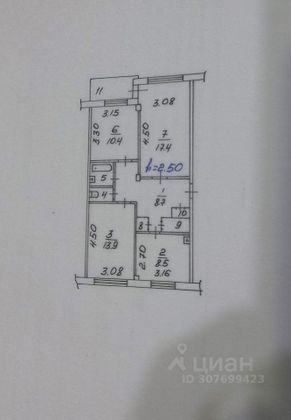 Продажа 3-комнатной квартиры 66,9 м², 1/5 этаж