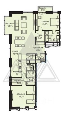 Продажа 3-комнатной квартиры 168,7 м², 4/6 этаж
