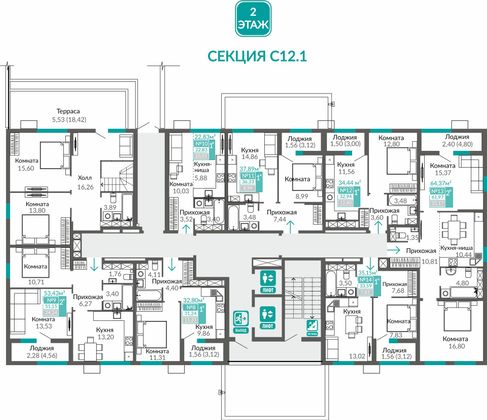 Продажа 1-комнатной квартиры 33,6 м², 2/17 этаж