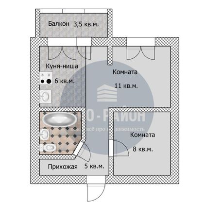 Продажа 1-комнатной квартиры 32 м², 8/10 этаж