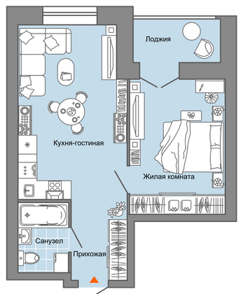 46 м², 2-комн. квартира, 7/7 этаж