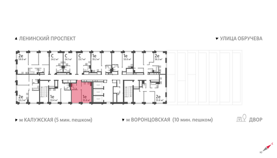 Продажа 1-комнатной квартиры 35,8 м², 27/58 этаж