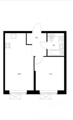 Продажа 1-комнатной квартиры 37,7 м², 26/33 этаж