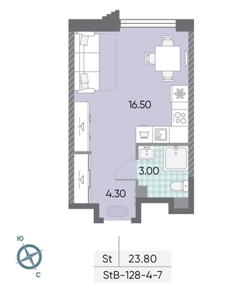 Продажа квартиры-студии 23,8 м², 4/58 этаж