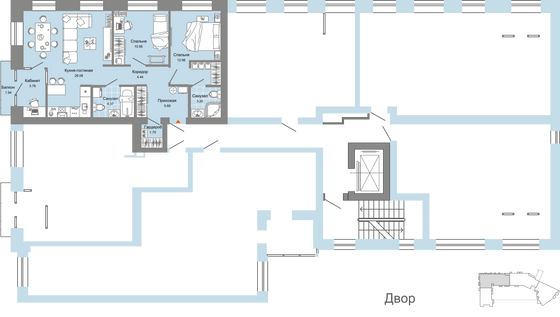 Продажа 3-комнатной квартиры 74 м², 3/7 этаж