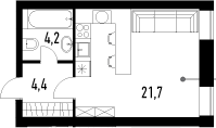 Продажа квартиры-студии 30,3 м², 2/23 этаж