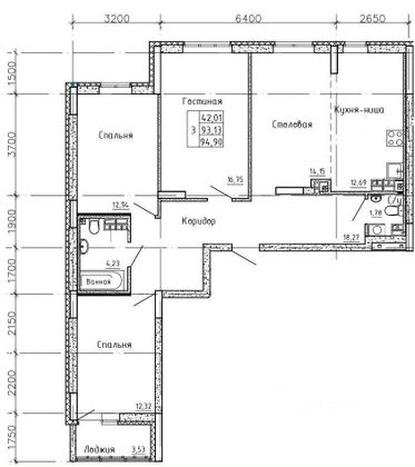 Продажа 4-комнатной квартиры 92 м², 11/16 этаж