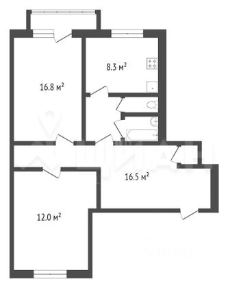 Продажа 2-комнатной квартиры 62 м², 2/5 этаж