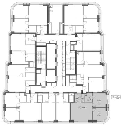 Продажа 2-комнатной квартиры 54,3 м², 10/53 этаж