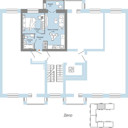 Продажа 2-комнатной квартиры 40 м², 7/7 этаж