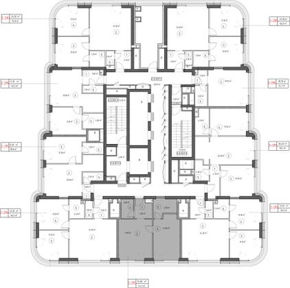 Продажа 1-комнатной квартиры 44,3 м², 32/53 этаж