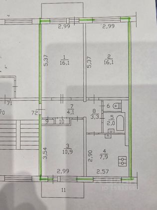 Продажа 3-комнатной квартиры 62 м², 4/5 этаж