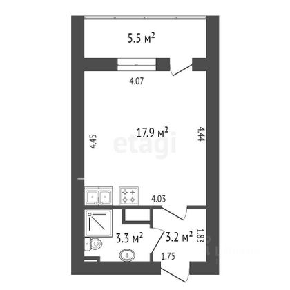 Аренда квартиры-студии 25 м², 4/8 этаж