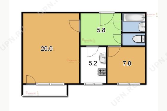 Продажа 2-комнатной квартиры 42 м², 6/9 этаж