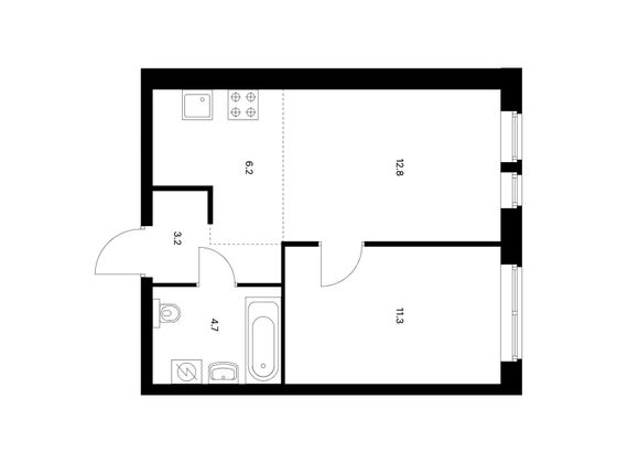 Продажа 2-комнатной квартиры 38,2 м², 25/32 этаж