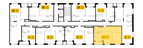 Продажа 2-комнатной квартиры 60,9 м², 2/22 этаж