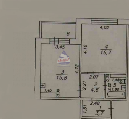 Продажа 1-комнатной квартиры 44,4 м², 8/10 этаж