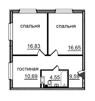 Продажа 2-комнатной квартиры 58,5 м², 3/29 этаж