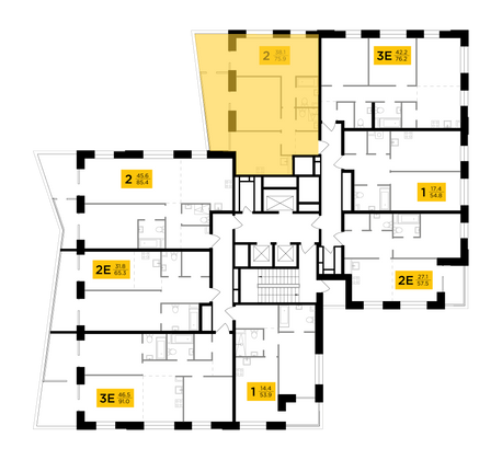 Продажа 2-комнатной квартиры 75,9 м², 3/19 этаж