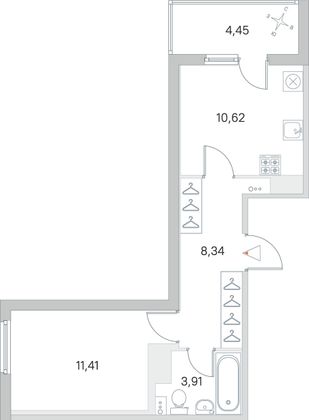 Продажа 1-комнатной квартиры 36,5 м², 2/4 этаж