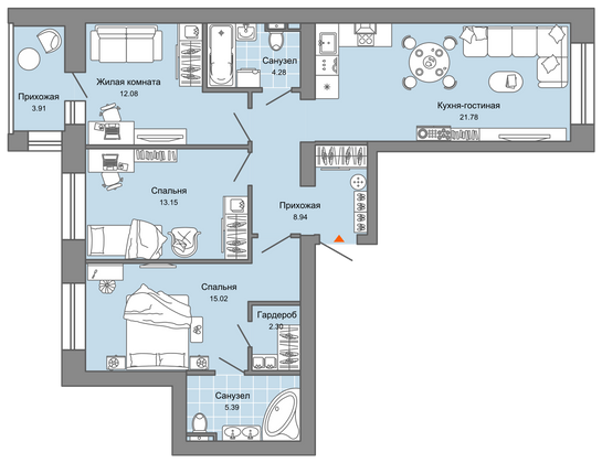 85 м², 4-комн. квартира, 4/6 этаж