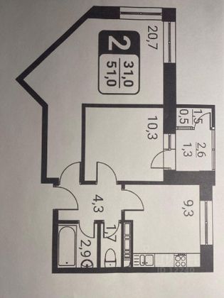 Продажа 2-комнатной квартиры 51 м², 2/17 этаж